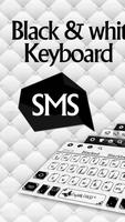 لوحة المفاتيح SMS أسود أبيض الملصق