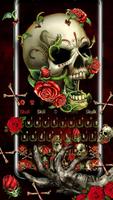 Bloody Rose Skull Gravity keyboard Affiche