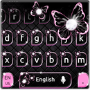 Black Pink Butterfly Keyboard Theme APK