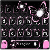 Black Pink Butterfly Keyboard Theme simgesi