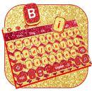 Gold Red Glitter Zigzag Keyboard Theme-APK
