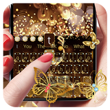 Gold Glitter Butterfly Keyboard icône