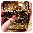 Gold Glitter Butterfly Keyboard aplikacja