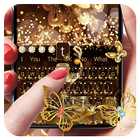 Gold Glitter Butterfly Keyboard ikon