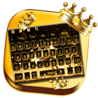 Teclado de corona dorada icono