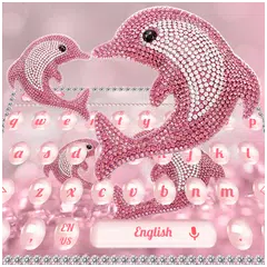 Скачать Crystal Couple Dolphin Keyboard APK