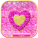 Glitter Pink Heart-toetsenbord-APK