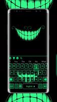 Green Fluorescent Smile Keyboard Poster