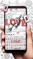 Doodle Love Keyboard Cartaz