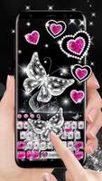 Shiny Diamond Butterfly Keyboard الملصق