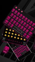 Mode zwart roze toetsenbord-poster