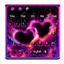 Fire Neon Heart Keyboard Theme APK