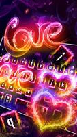 Fire Love Heart Keyboard Theme Affiche