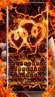 Flaming Heart Keyboard poster