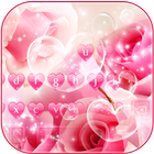 Pink Flower Heart Keyboard أيقونة