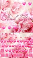 Pink Flower Heart Keyboard постер