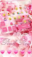 Pink Flower Heart Keyboard تصوير الشاشة 2