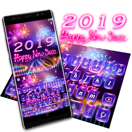 2019 feliz año nuevo teclado