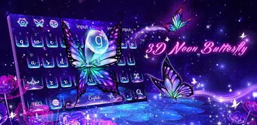 Lively Neon Butterfly Keyboard