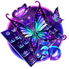 Lively Neon Butterfly Keyboard ikona