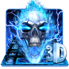 Horrible 3D Blue Flaming Skull Keyboard आइकन