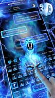 Horrible 3D Blue Flaming Skull Keyboard تصوير الشاشة 2