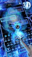 Horrible 3D Blue Flaming Skull Keyboard imagem de tela 2