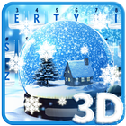 Live Snow Crystal Globe Chủ đề bàn phím biểu tượng