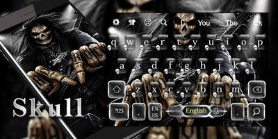 3D Death Rock Skull Gravity Keyboard Theme capture d'écran 3