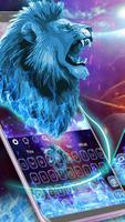 Neon Lion Roar Keyboard poster