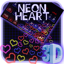 3D النيون Heartbeat خطورة لوحة المفاتيح الموضوع APK