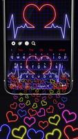 3D النيون Heartbeat خطورة لوحة المفاتيح الموضوع تصوير الشاشة 1