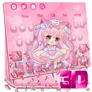 3D Charming Cute Girl Gravity Keyboard Tema APK