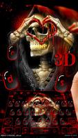 3D Red Blood Skull Live Wallpaper Keyboard Theme Poster