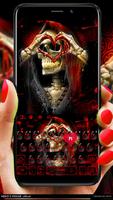 3D Red Blood Skull Live Wallpaper Keyboard Theme syot layar 1