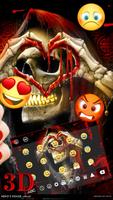 3D Red Blood Skull Live Wallpaper Keyboard Theme syot layar 2