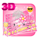 3D Pink Kitty Diamond Keyboard Theme💎 APK