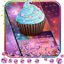 Tema 3D Cupcake Galaxy Gravity Keyboard🎂 APK