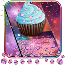 Thème du clavier 3D Cupcake Galaxy Gravity🎂 APK