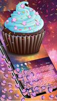 3D Cupcake Galaxy Gravity Keyboard Theme🎂 Plakat