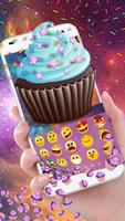 3D Cupcake Galaxy Gravity Keyboard Theme🎂 ภาพหน้าจอ 2