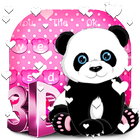 Teclado Rosa Corações Panda ícone
