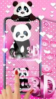 Teclado Rosa Corações Panda Cartaz