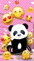 Teclado Rosa Corações Panda imagem de tela 1