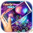 ”Colorful Neon Heart Gravity Keyboard