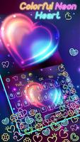 Colorful Neon Heart Gravity Keyboard imagem de tela 3