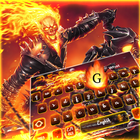 3D Flaming Skull Death Keyboard Theme icône