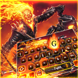 3D Flaming Skull Death Keyboard Theme icône