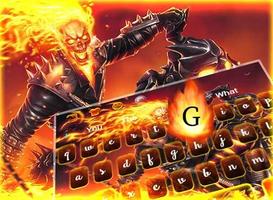 3D Flaming Skull Death Keyboard Theme Ekran Görüntüsü 3