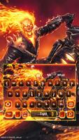 3D Flaming Skull Death Keyboard Theme Affiche